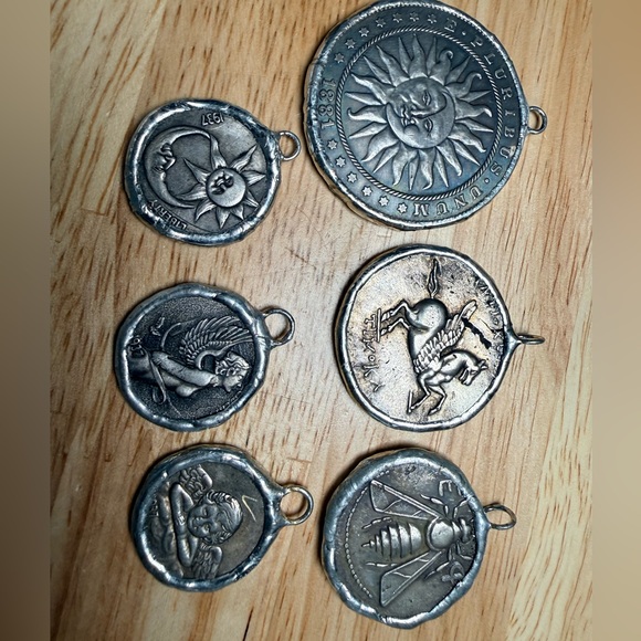 Triple Layer Necklace with Vintage Greek Coin and Rustic Howlite Beads - 17” - Picture 12 of 12